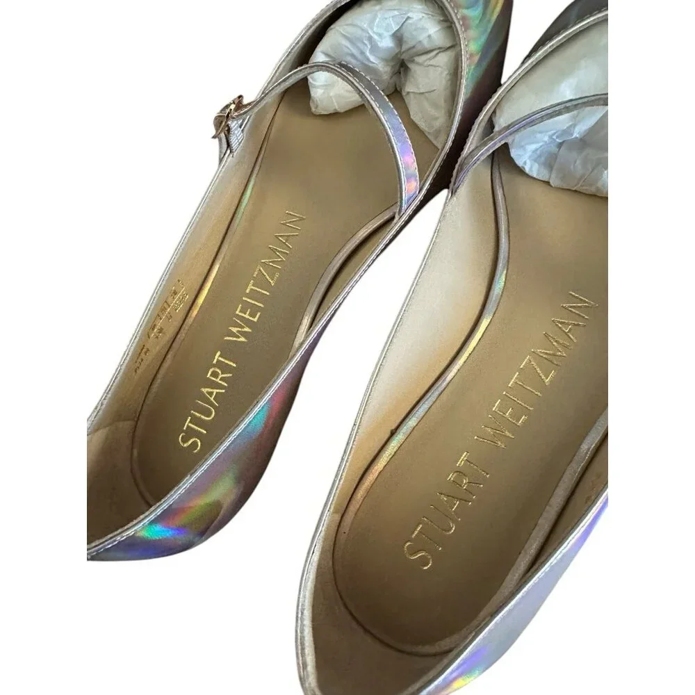 Stuart Weitzman Emilia Mary Jane‎ Flats Iridescent Patent Leather Ballet NEW 6.5